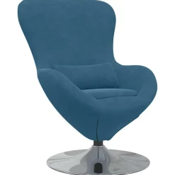 vidaXL Eivormige stoel Blauw Fluweel