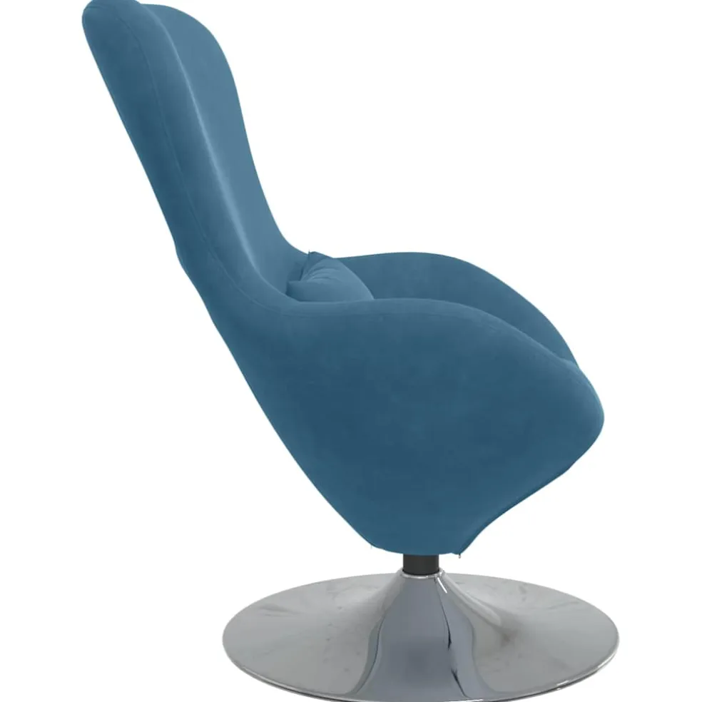 vidaXL Eivormige stoel Blauw Fluweel