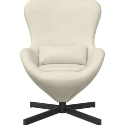 vidaXL Eivormige stoel Crème 63 x 73 x 90 cm Fluweel
