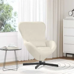 vidaXL Eivormige stoel Crème 63 x 73 x 90 cm Fluweel