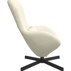 vidaXL Eivormige stoel Crème 63 x 73 x 90 cm Fluweel