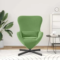 vidaXL Eivormige stoel Lichtgroen 63 x 73 x 90 cm Fluweel