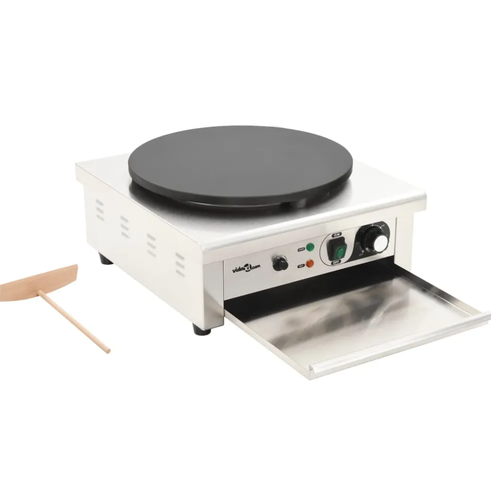 vidaXL Elektrische crêpemaker met lekbakje 40 cm 3000 W