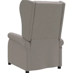 vidaXL Elektrische massage fauteuil met hoge rugleuning Taupe Stof