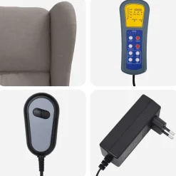 vidaXL Elektrische massage fauteuil met hoge rugleuning Taupe Stof