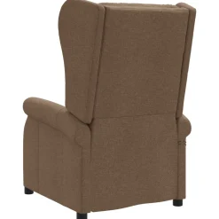 vidaXL Elektrische massage fauteuil met hoge rugleuning Bruin Stof