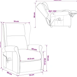 vidaXL Elektrische massage fauteuil met hoge rugleuning Bruin Stof