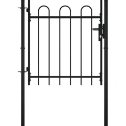 vidaXL Enkele deur hekpoort BOXTEL met hoepel bovenkant 100 x 75 cm