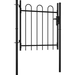 vidaXL Enkele deur hekpoort BOXTEL met hoepel bovenkant 100 x 75 cm