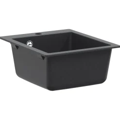 vidaXL Enkele keukenspoelbak Graniet 37 x 46 x 20 cm Grafiet