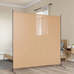 vidaXL Enkele Paneel Kamerverdeler Beige 175 x 180 cm Stof