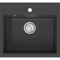 vidaXL Enkele spoelbak Graniet 60 x 51 x 30.5 cm Grafiet