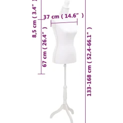 vidaXL Etalagepop torso vrouw wit