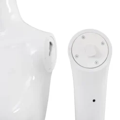 vidaXL Etalagepop vrouwelijk met glazen voet 175 cm glanzend wit