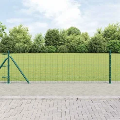 vidaXL Euro-hek met betonnen voetstuk 10 x 0,6 m PVC-Coated Staal Mesh