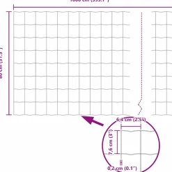 vidaXL Euro-hek met grondbevestiging 10 x 0,8 m PVC-Coated Staal Grijs