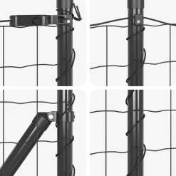 vidaXL Euro-hek met grondbevestiging 10 x 0,8 m PVC-Coated Staal Grijs