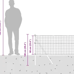 vidaXL Euro-hek met grondbevestiging 10 x 0,6 m PVC-Coated Staal Groen