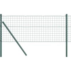 vidaXL Euro-hek met grondbevestiging 10 x 0,6 m PVC-Coated Staal Groen