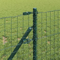vidaXL Euro-hek met grondbevestiging 10 x 0,6 m PVC-Coated Staal Groen