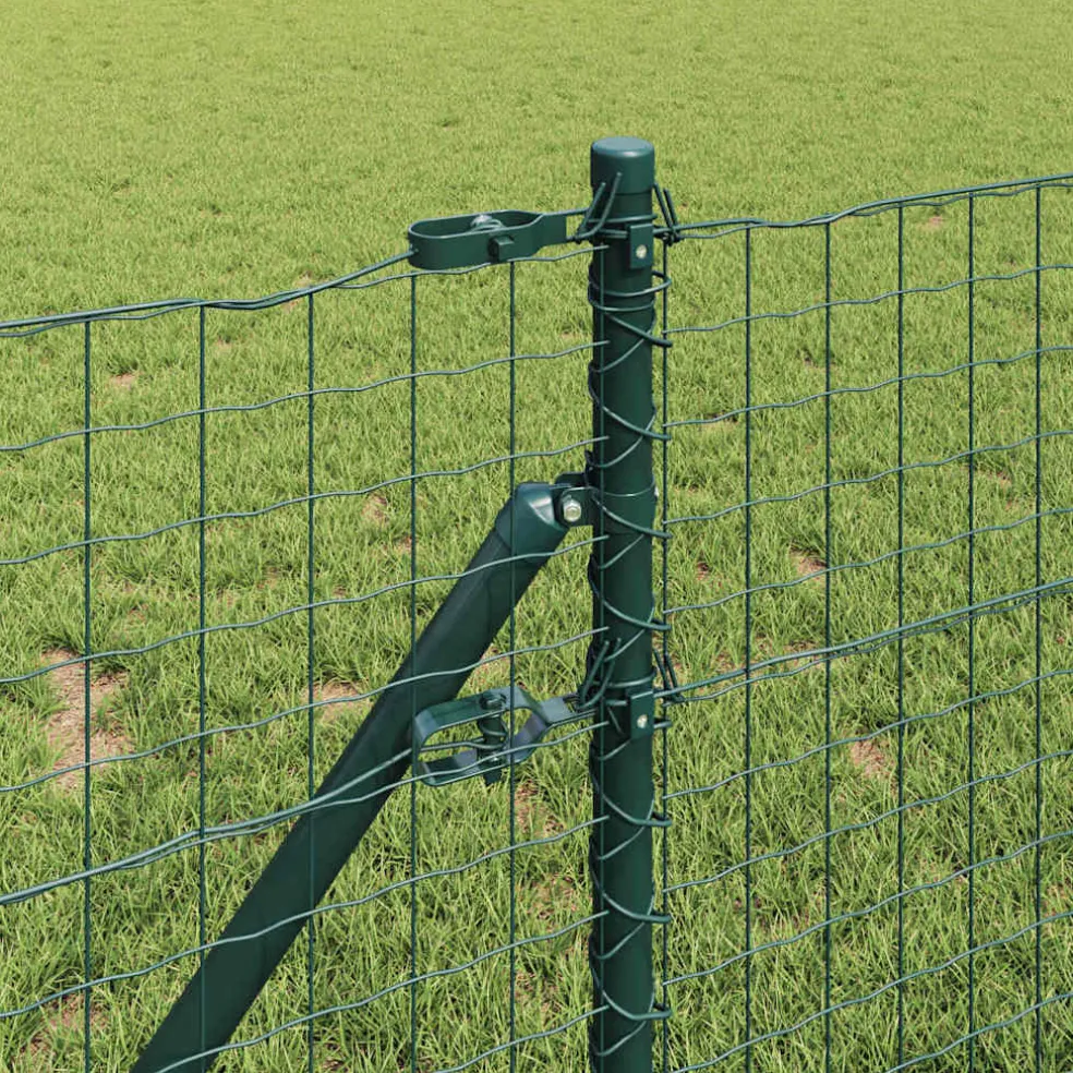 vidaXL Euro-hek met grondbevestiging 10 x 0,6 m PVC-Coated Staal Groen