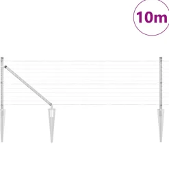 vidaXL Euro-hek met grondpennen 10 x 0,4 m Gegalvaniseerd staal Mesh
