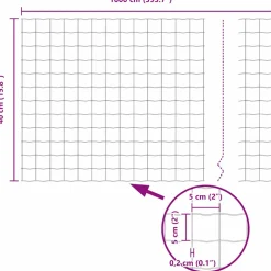 vidaXL Euro-hek met grondpennen 10 x 0,4 m Gegalvaniseerd staal Mesh