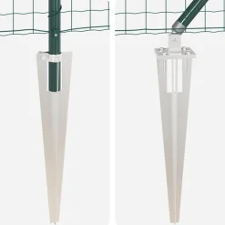 vidaXL Euro-hek met grondpennen 10 x 0,6 m PVC-Coated Staal Groen Mesh