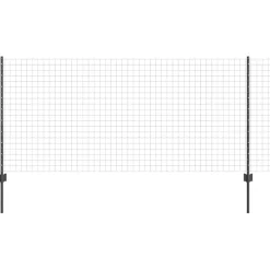 vidaXL Euro-hek met palen 10 x 1 m PVC-Coated Staal Grijs Mesh