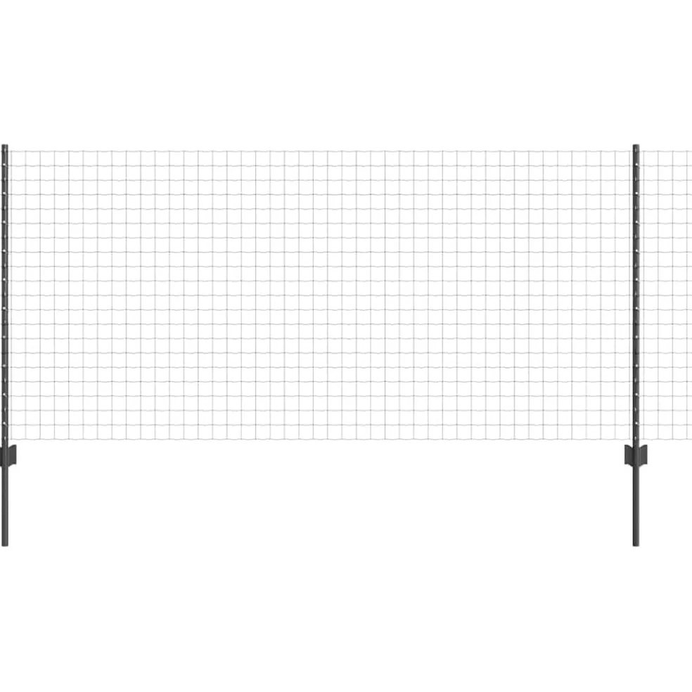 vidaXL Euro-hek met palen 10 x 1 m PVC-Coated Staal Grijs Mesh