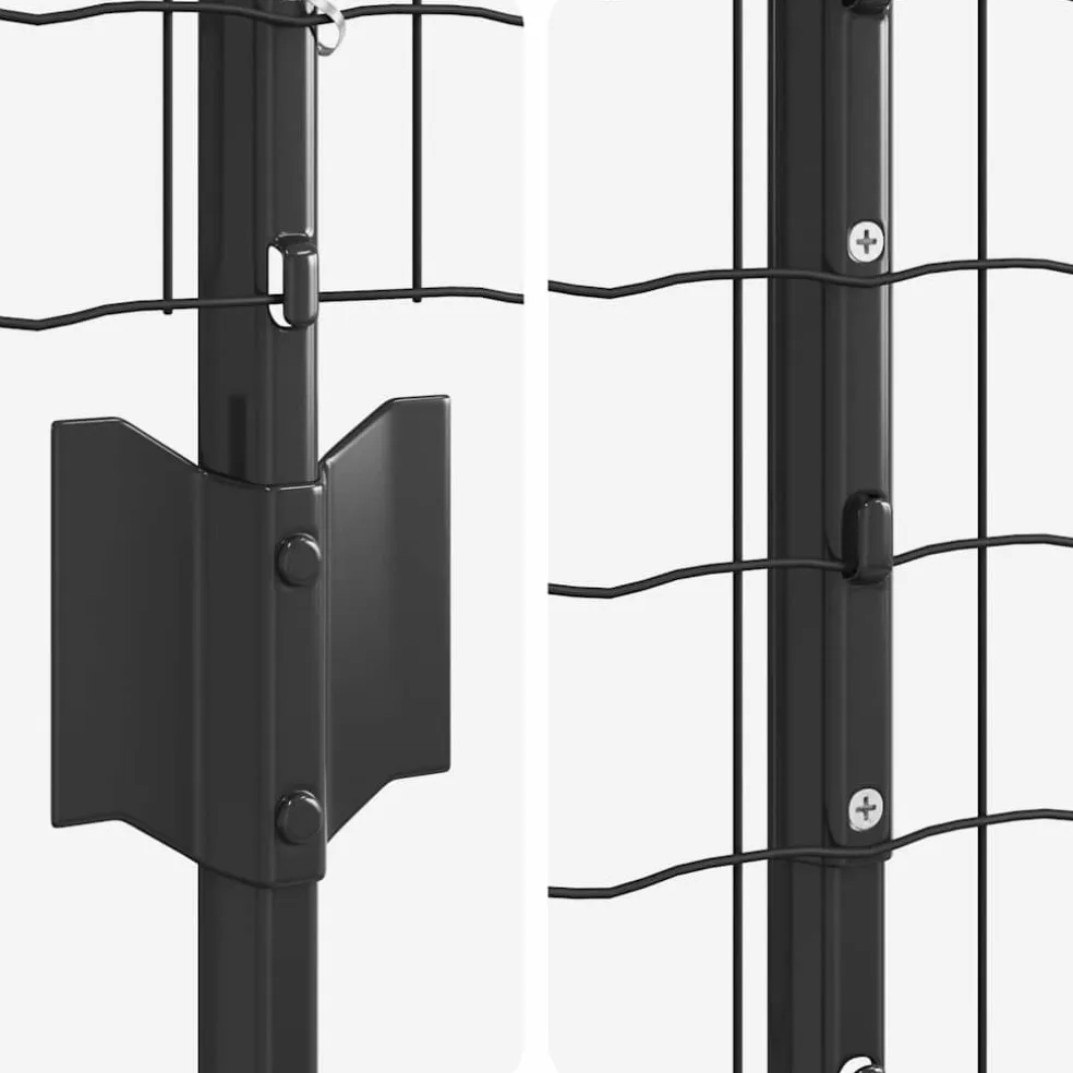 vidaXL Euro-hek met palen 10 x 1 m PVC-Coated Staal Grijs Mesh