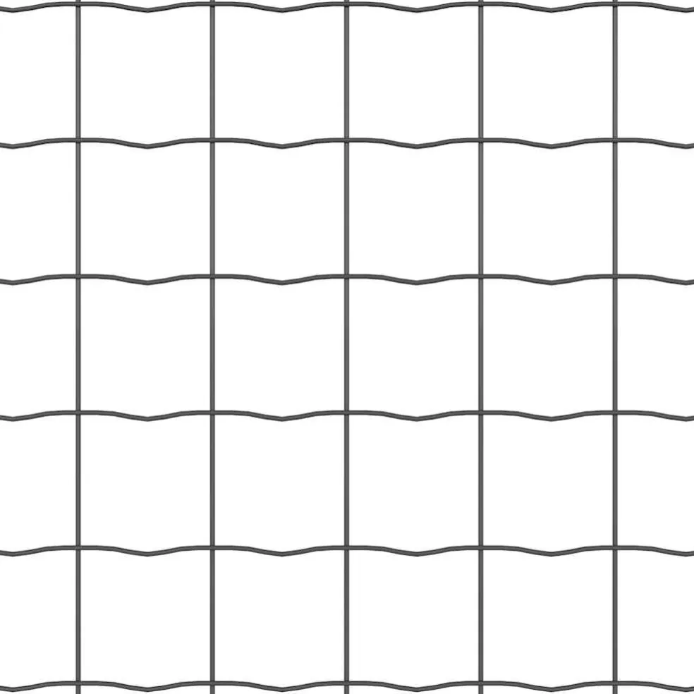 vidaXL Euro-hek met palen 10 x 1 m PVC-Coated Staal Grijs Mesh