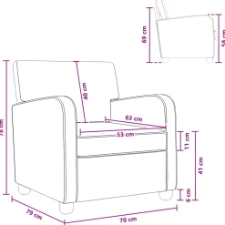 vidaXL Fauteuil Beige Chenille