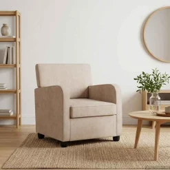 vidaXL Fauteuil Beige Chenille