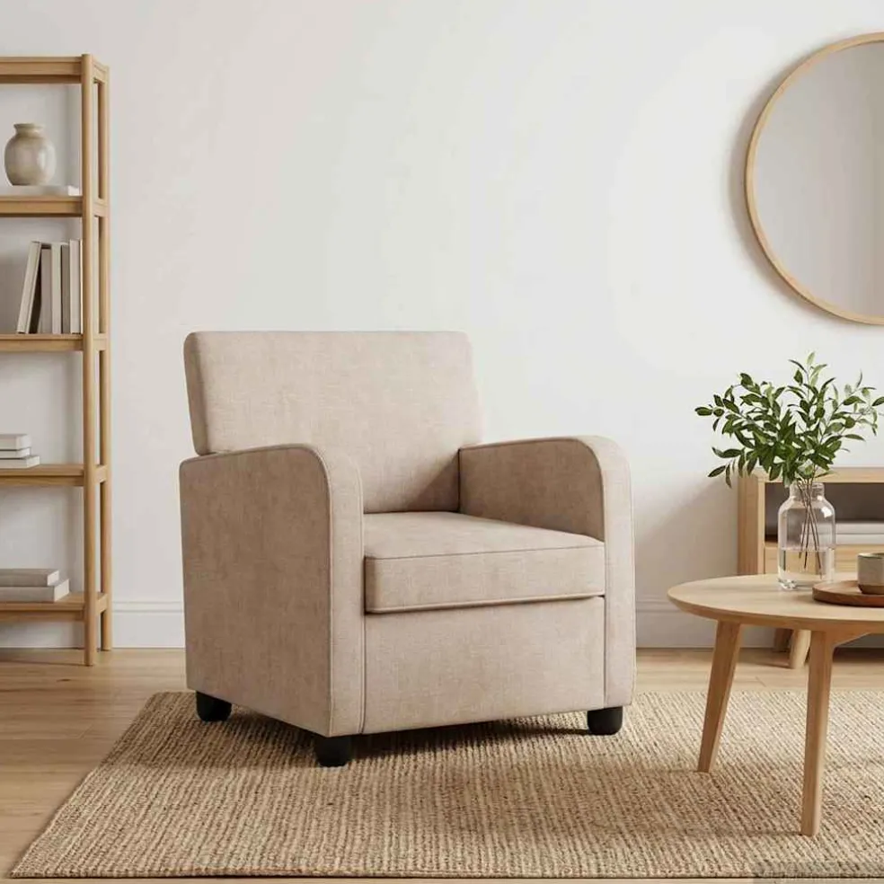 vidaXL Fauteuil Beige Chenille