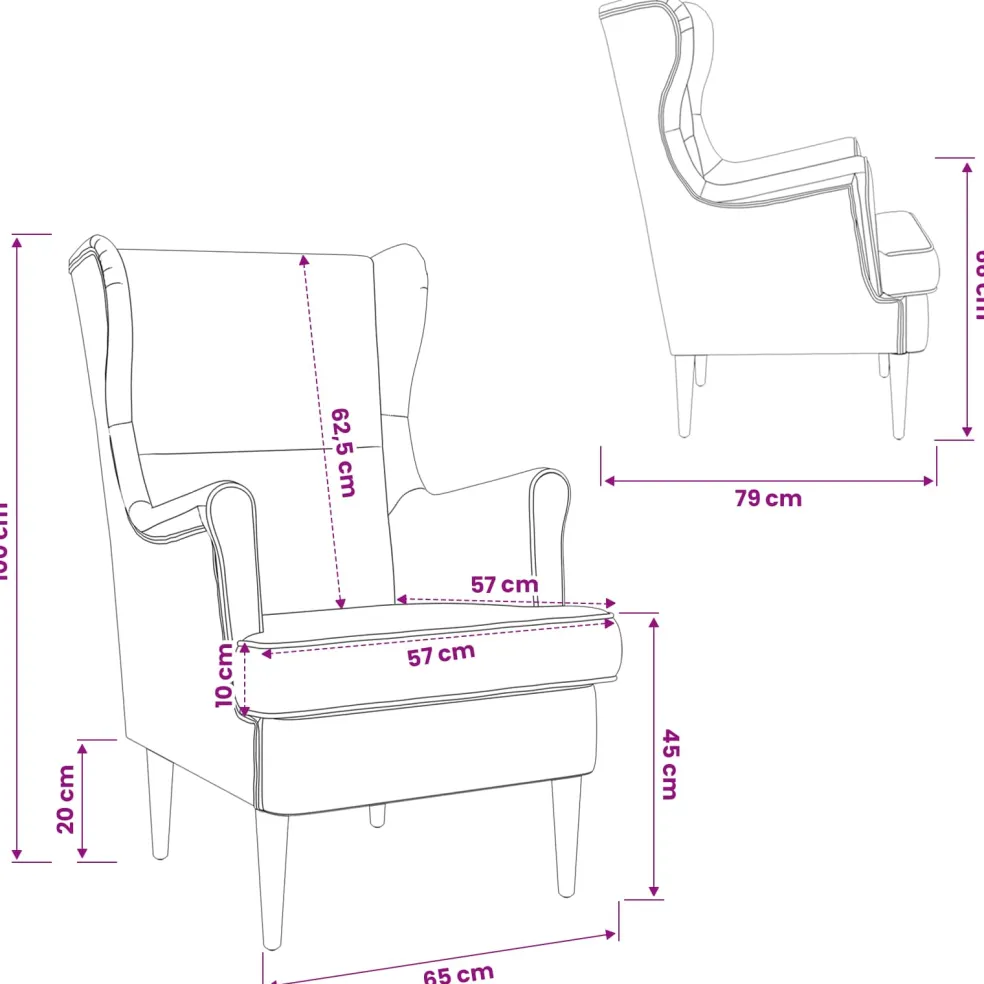 vidaXL Fauteuil Blauw Stof