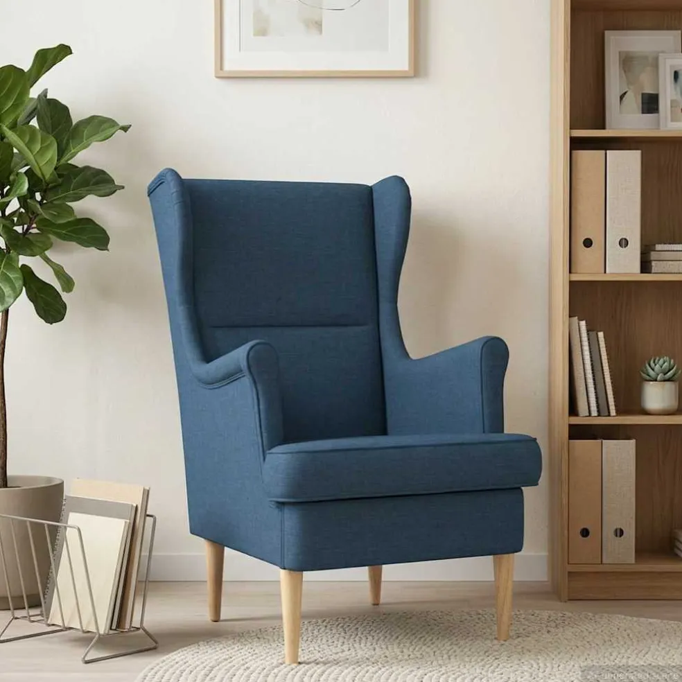 vidaXL Fauteuil Blauw Stof