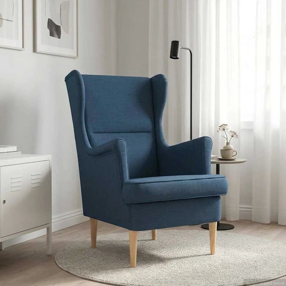 vidaXL Fauteuil Blauw Stof