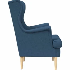 vidaXL Fauteuil Blauw Stof