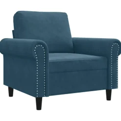 vidaXL Fauteuil 60 cm fluweel blauw