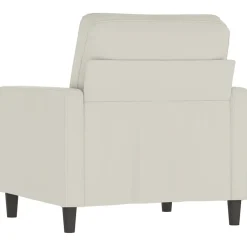 vidaXL Fauteuil 60 cm fluweel crèmekleurig