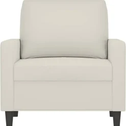 vidaXL Fauteuil 60 cm fluweel crèmekleurig