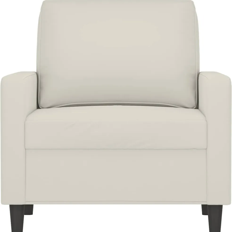 vidaXL Fauteuil 60 cm fluweel crèmekleurig