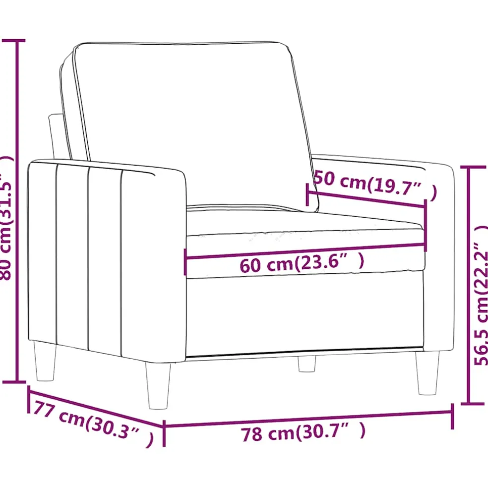 vidaXL Fauteuil 60 cm fluweel crèmekleurig