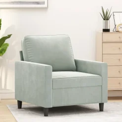 vidaXL Fauteuil 60 cm fluweel lichtgrijs