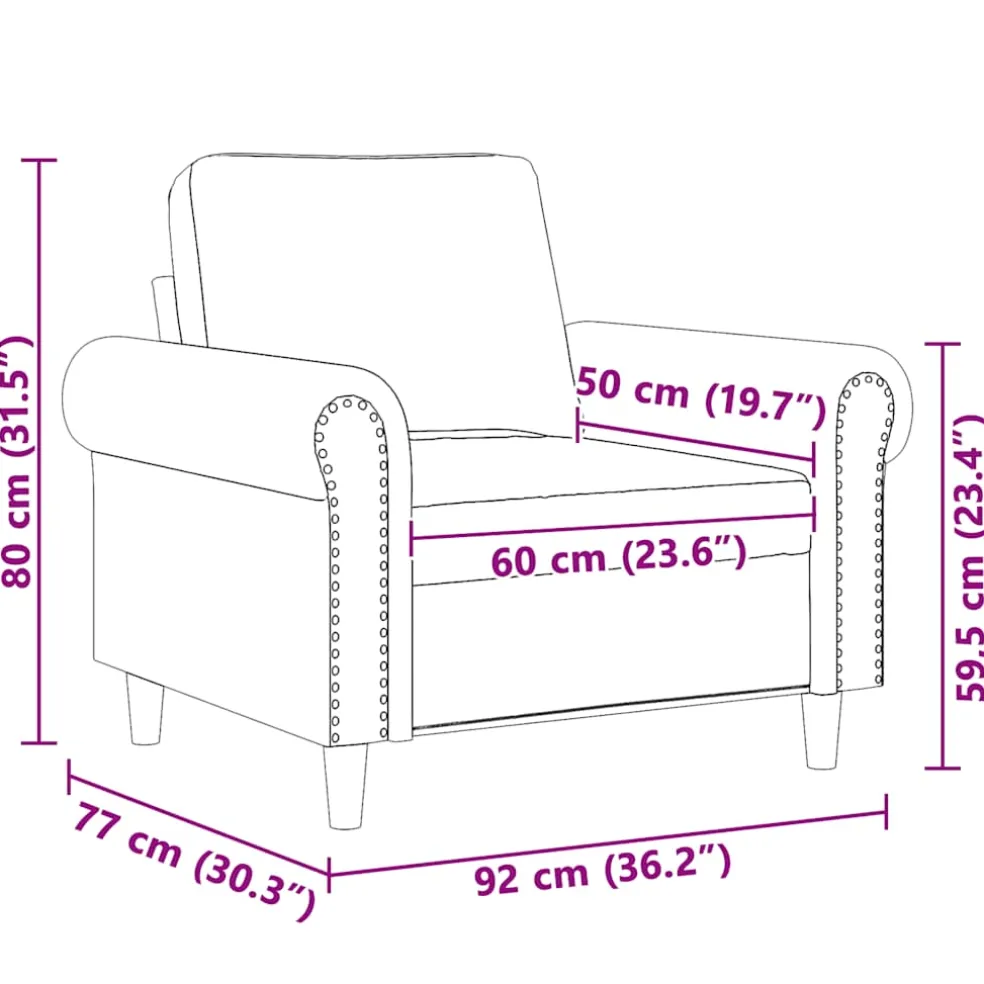 vidaXL Fauteuil 60 cm fluweel roze