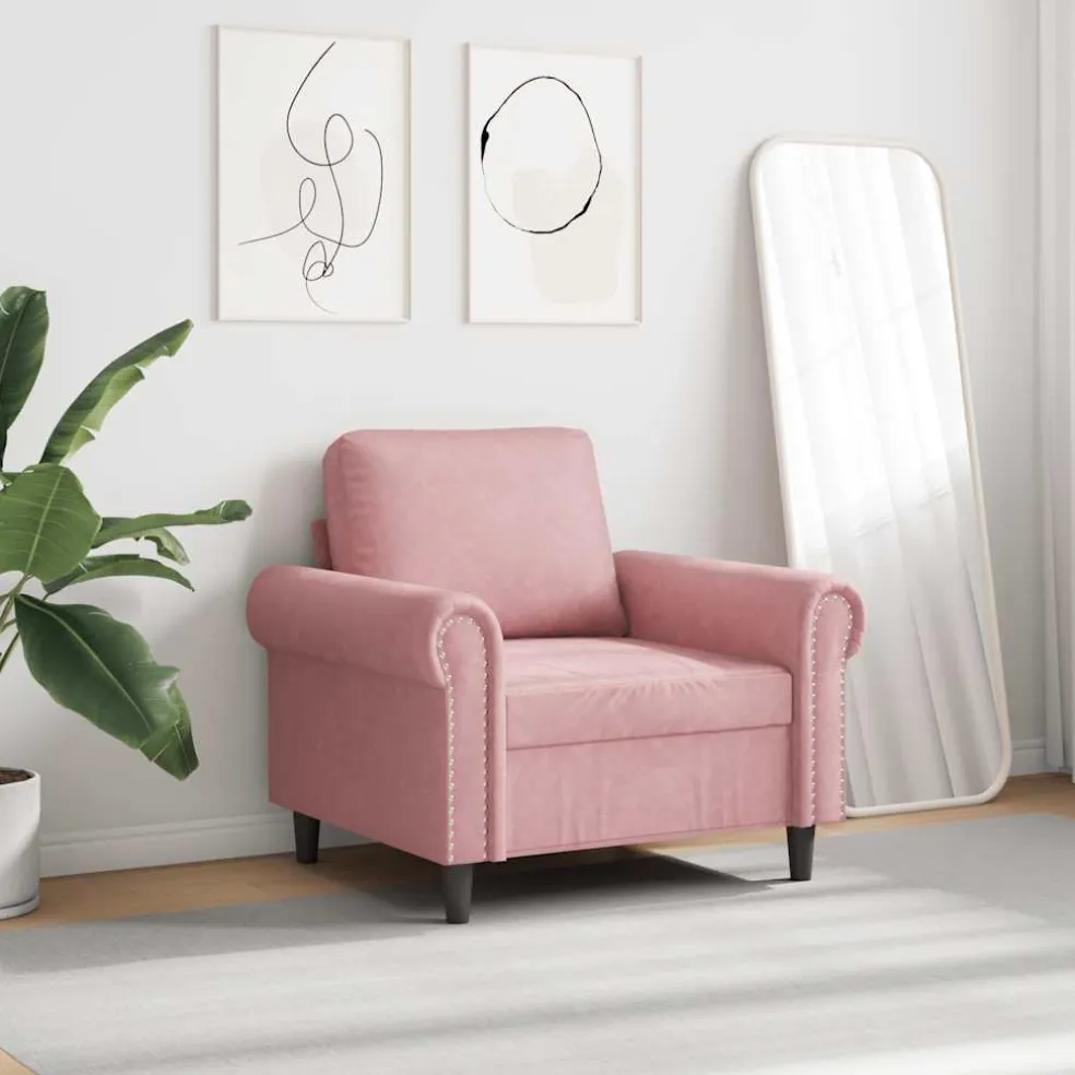 vidaXL Fauteuil 60 cm fluweel roze