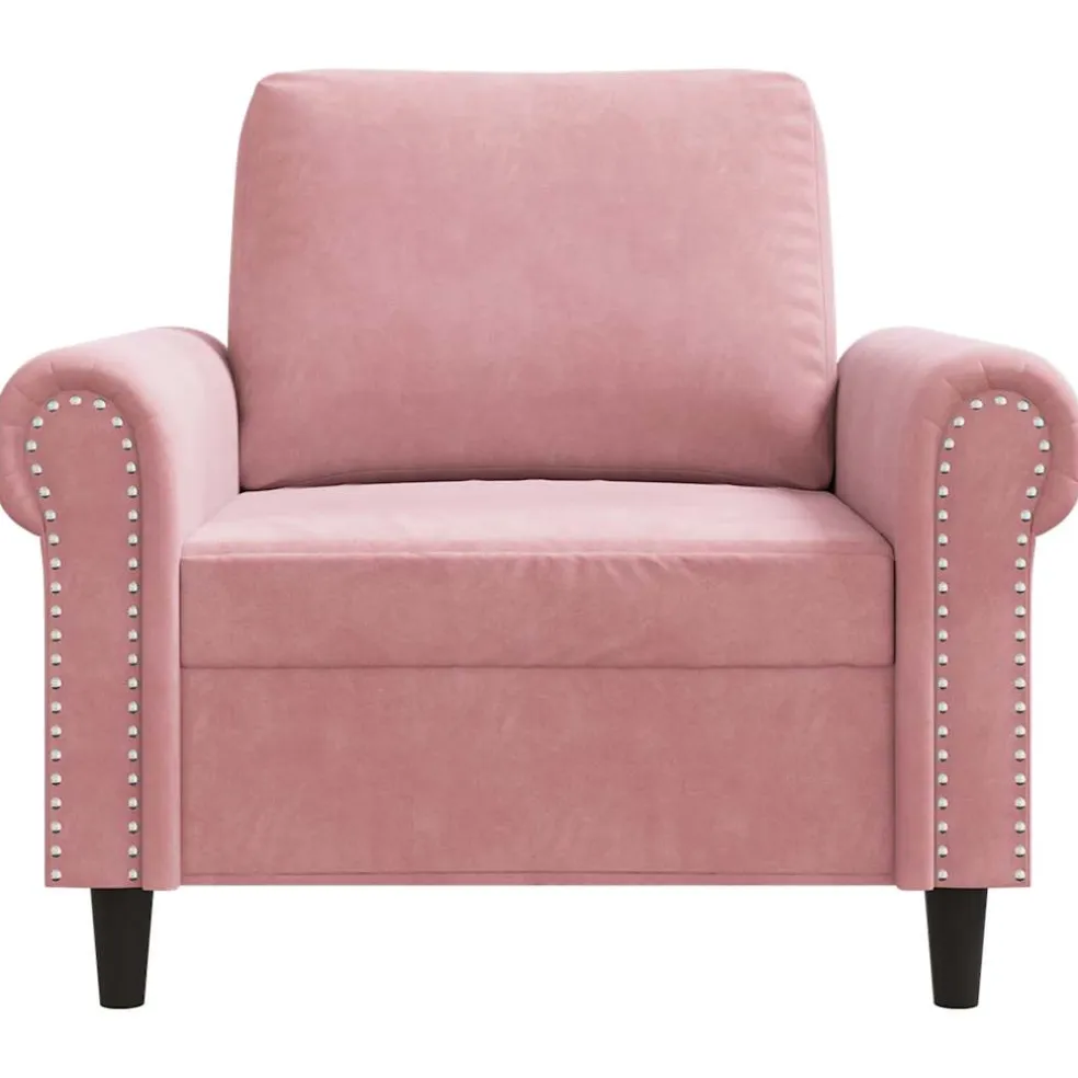 vidaXL Fauteuil 60 cm fluweel roze
