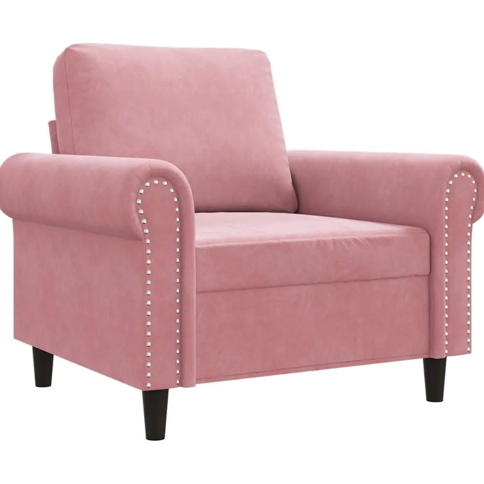 vidaXL Fauteuil 60 cm fluweel roze