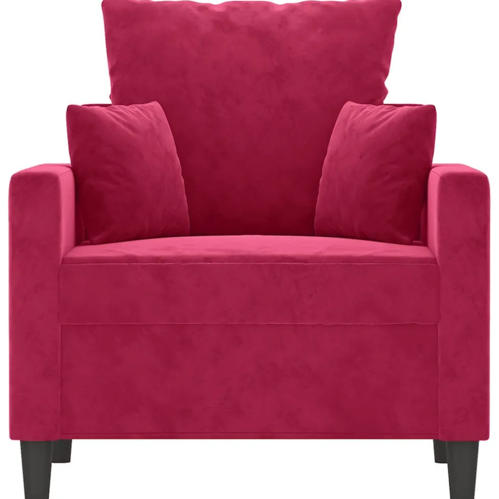 vidaXL Fauteuil 60 cm fluweel wijnrood
